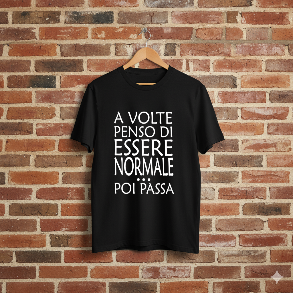 T-SHIRT "A VOLTE PENSO DI ESSERE NORMALE... POI PASSA"