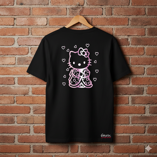 T-Shirt Fan Art Ispirata a Hello Kitty - Kimono Style Design