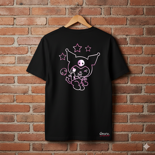 T-Shirt Fan Art Ispirata a Kuromi - Dark Aesthetic Design