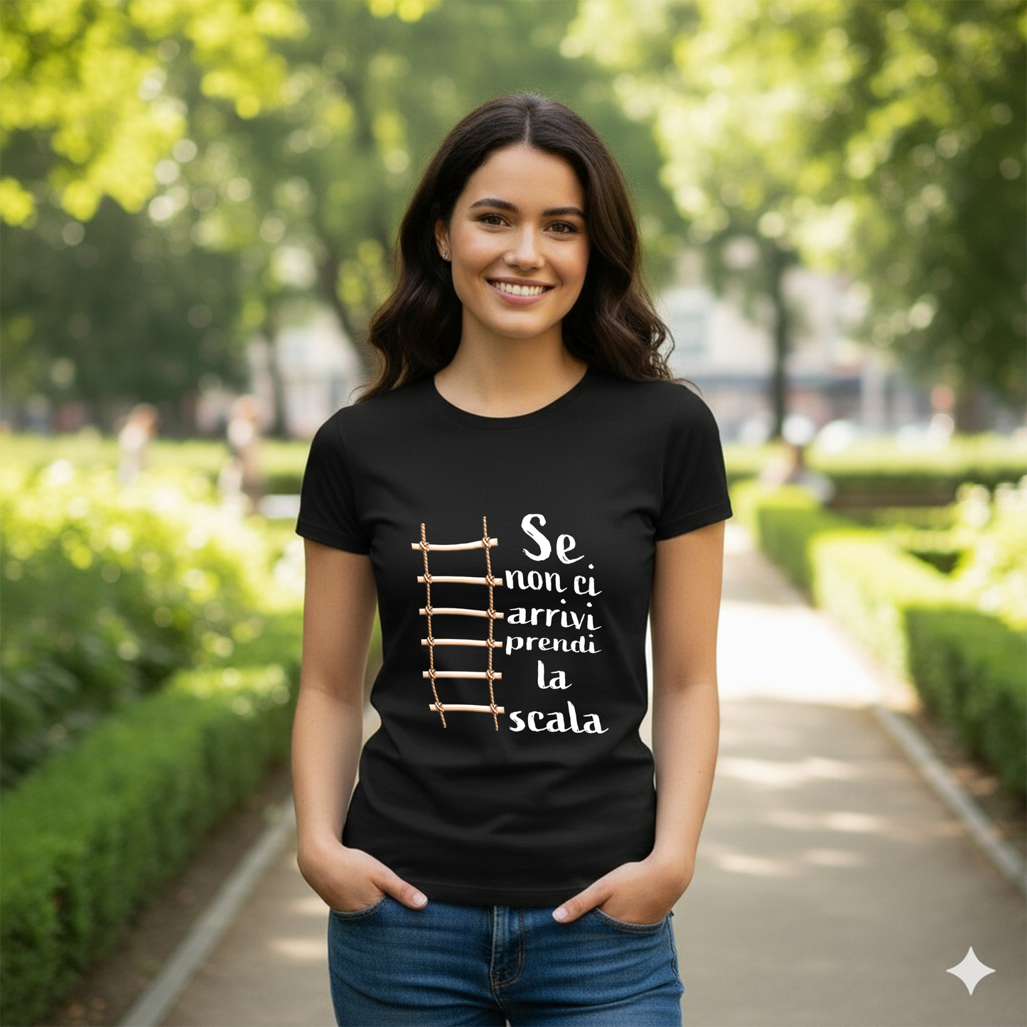 T-SHIRT "SE NON CI ARRIVI PRENDI LA SCALA"