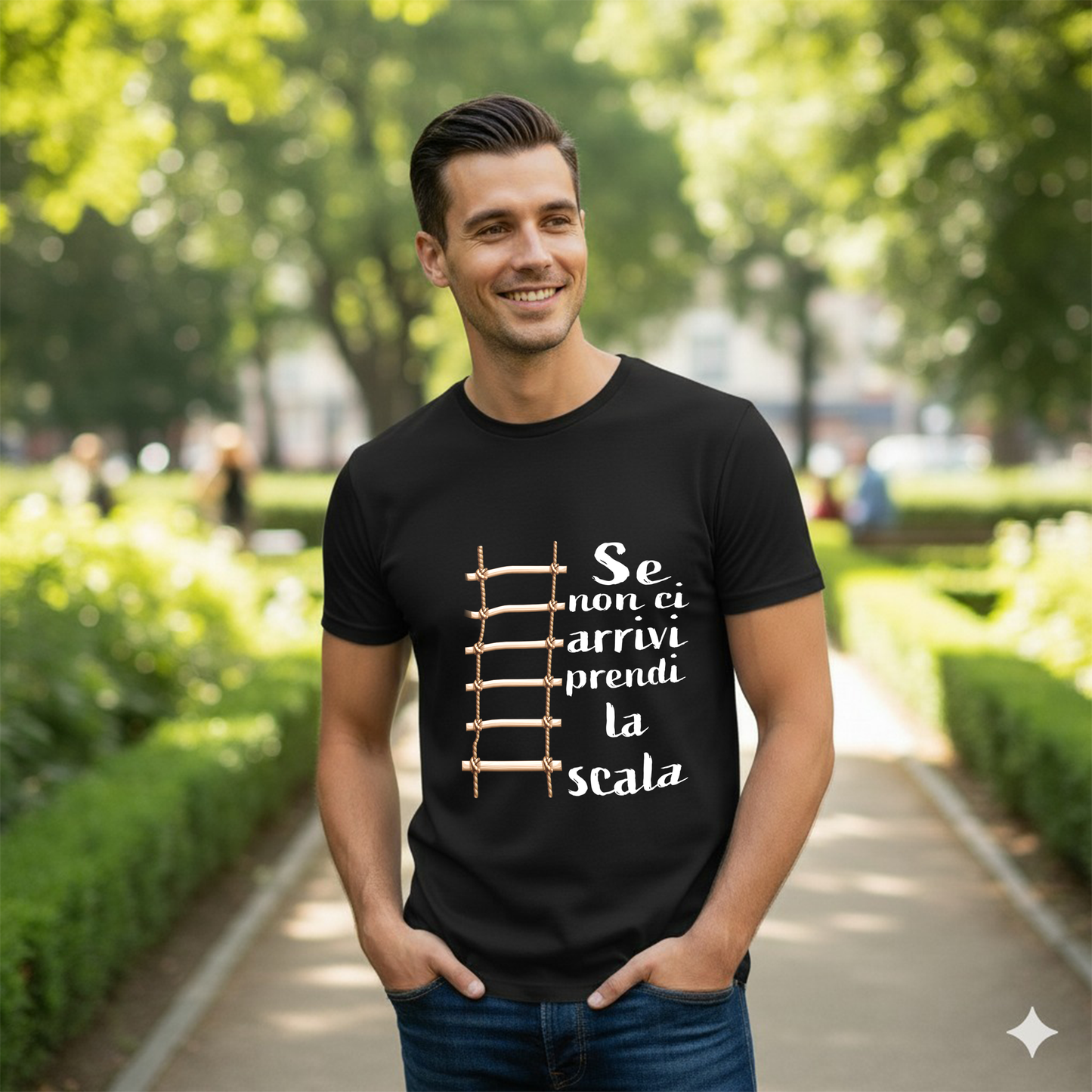 T-SHIRT "SE NON CI ARRIVI PRENDI LA SCALA"