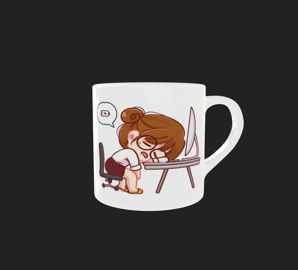 TAZZINA PER LEI " CORAGGIO ANCHE OGGI 8 LUNGHE ORE FACENDO FINTA DI LAVORARE"